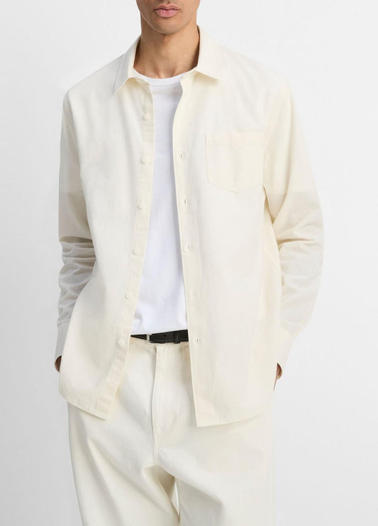 VINCE Featured - Cotton Chambray Button-Front Shirt in Long Sleeve