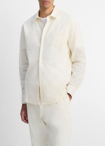 VINCE Featured - Cotton Chambray Button-Front Shirt in Long Sleeve