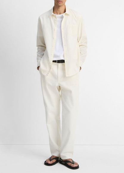 VINCE Featured - Cotton Chambray Button-Front Shirt in Long Sleeve