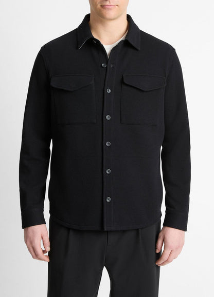 VINCE Featured - Double-Knit Cotton-Blend Piqué Shirt Jacket in Shirt Jackets