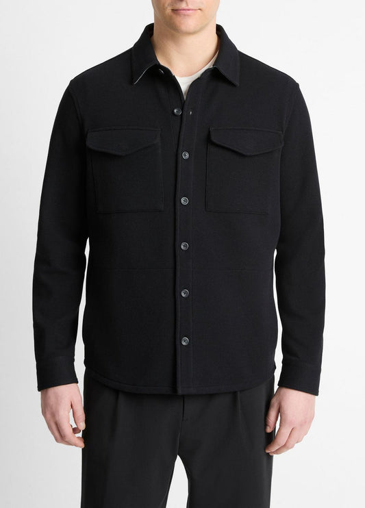 VINCE Featured - Double-Knit Cotton-Blend Piqué Shirt Jacket in Shirt Jackets
