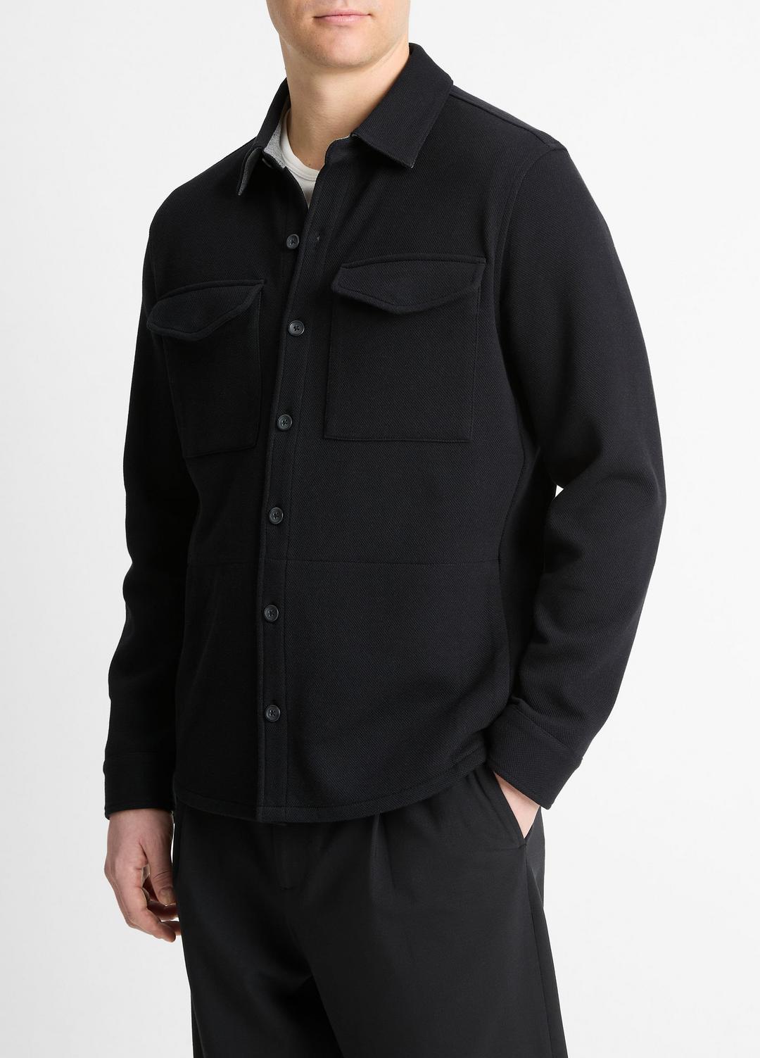 VINCE Featured - Double-Knit Cotton-Blend Piqué Shirt Jacket in Shirt Jackets