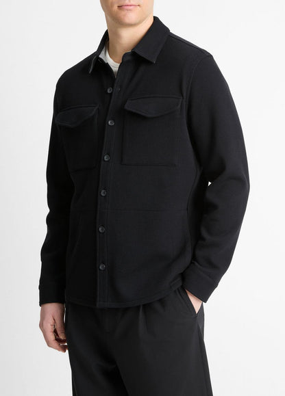 VINCE Featured - Double-Knit Cotton-Blend Piqué Shirt Jacket in Shirt Jackets