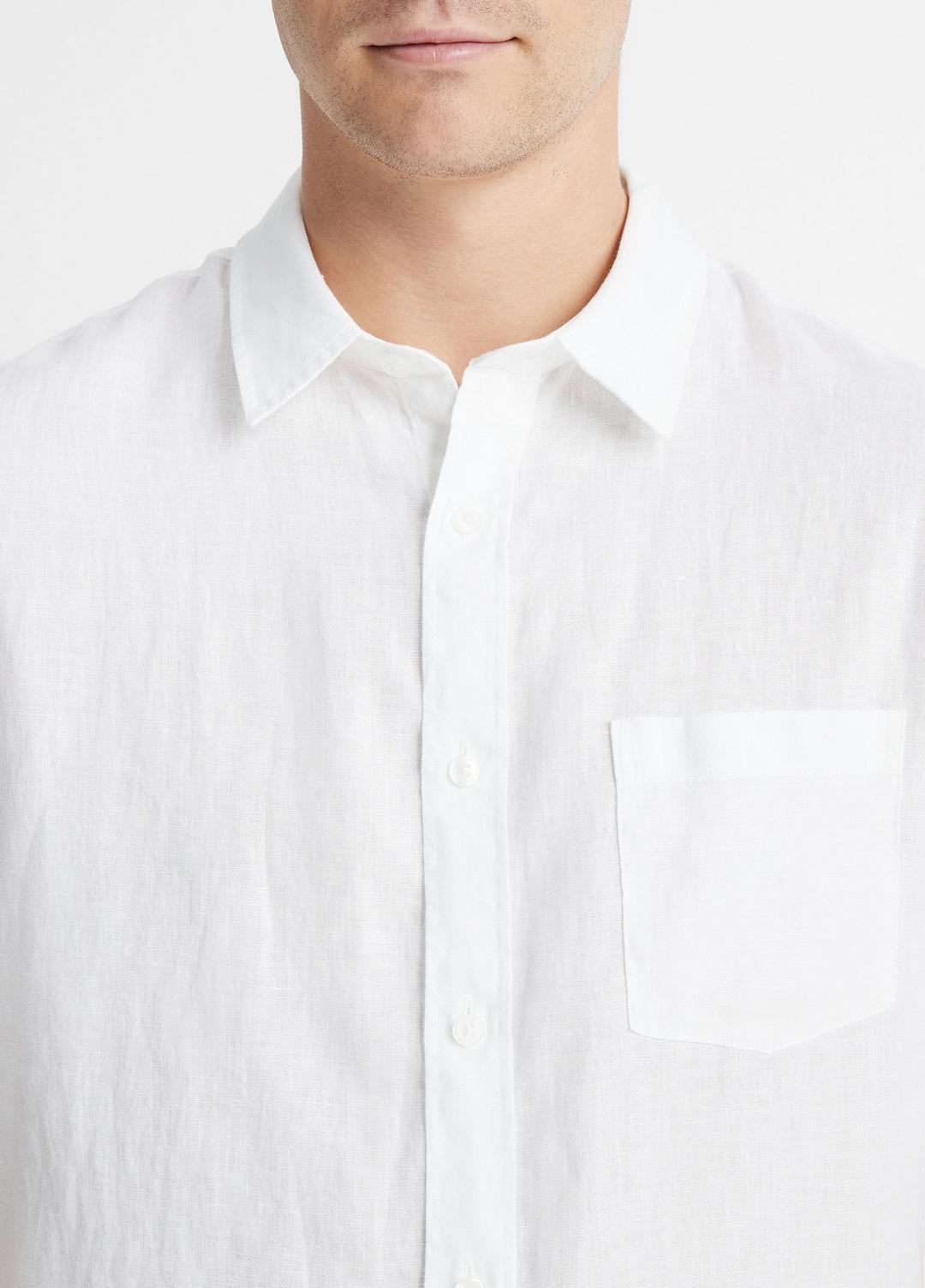 VINCE Top Pick - Linen Short-Sleeve Shirt in Short Sleeve