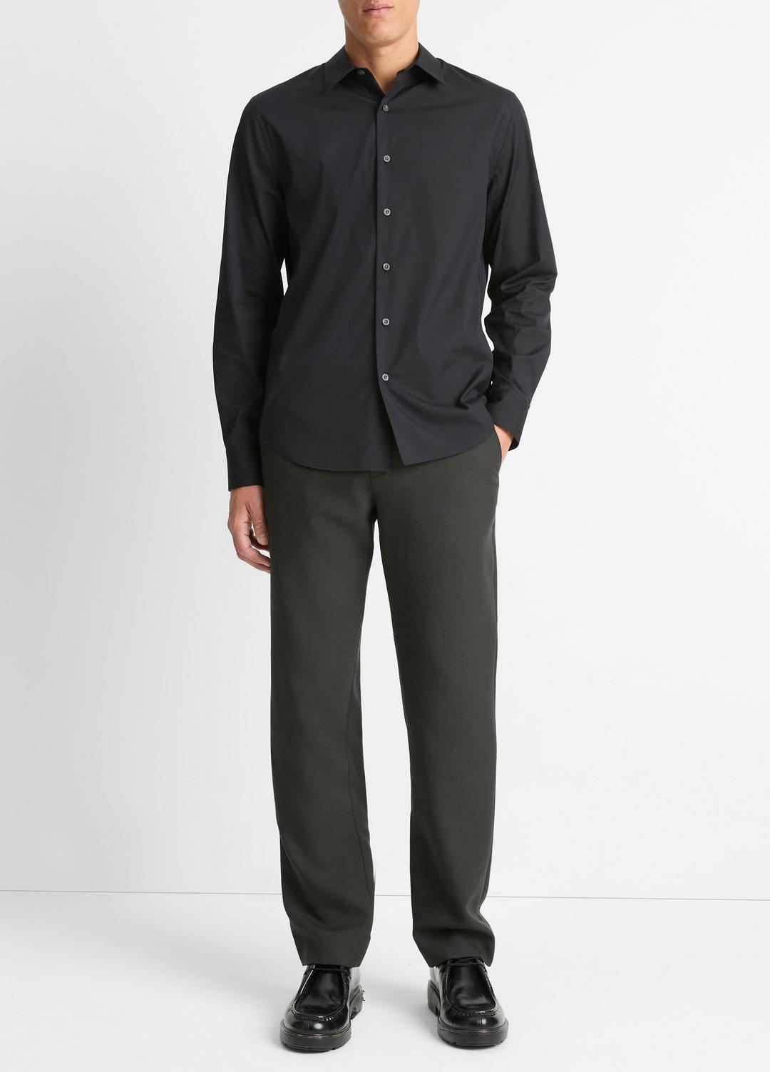 VINCE Featured - Stretch-Cotton Poplin Shirt in Long Sleeve