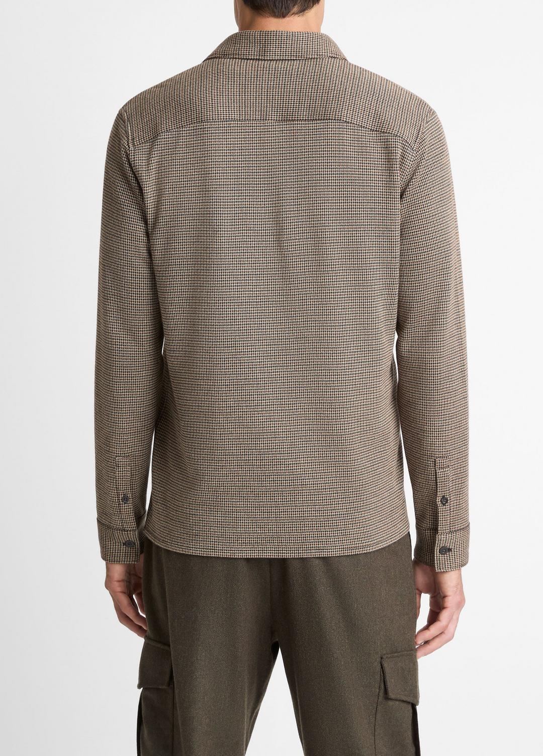 VINCE Trusted - Houndstooth Cotton-Blend Button-Front Shirt in Long Sleeve