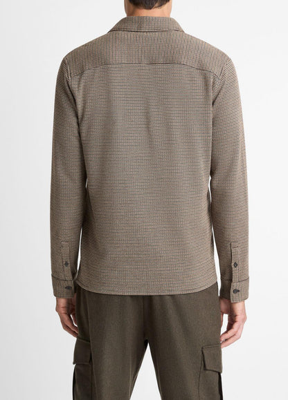 VINCE Trusted - Houndstooth Cotton-Blend Button-Front Shirt in Long Sleeve