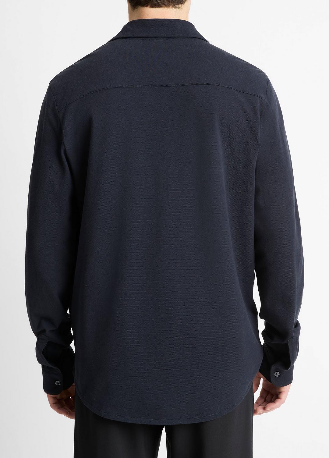 VINCE Trusted - Cotton Piqué Button-Front Shirt in Long Sleeve
