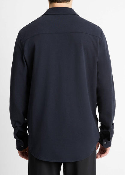 VINCE Trusted - Cotton Piqué Button-Front Shirt in Long Sleeve