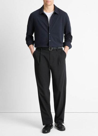 VINCE Trusted - Cotton Piqué Button-Front Shirt in Long Sleeve