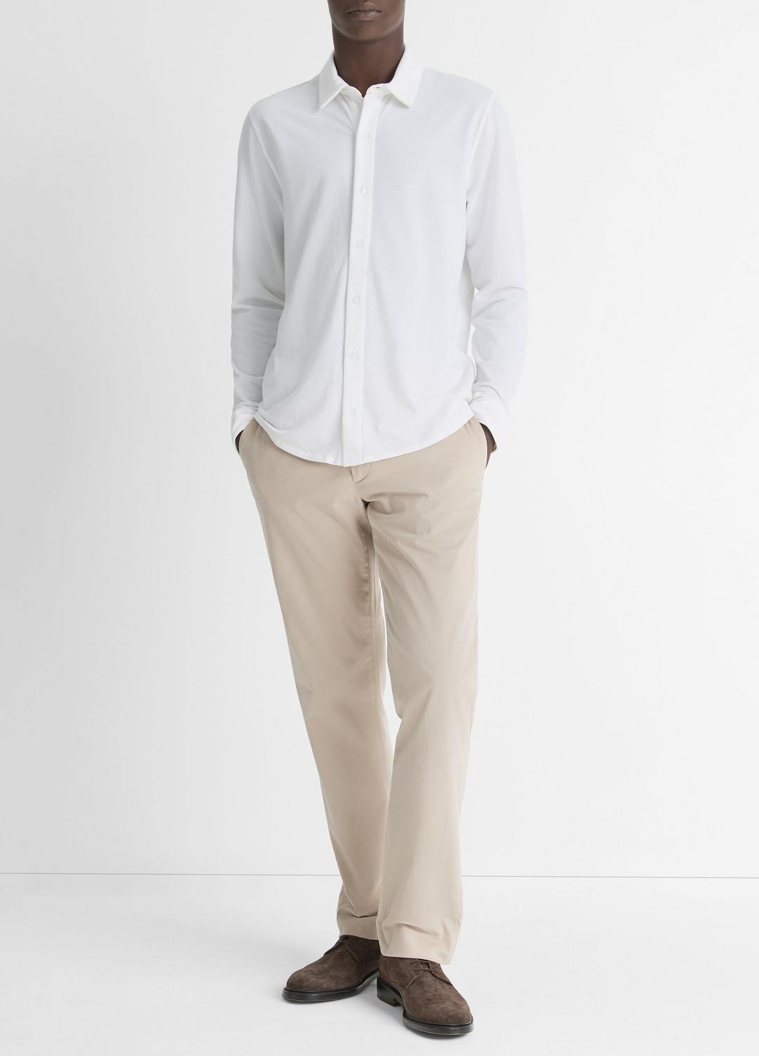 VINCE Exclusive - Cotton Piqué Button-Front Shirt in Long Sleeve