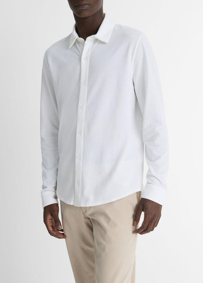 VINCE Exclusive - Cotton Piqué Button-Front Shirt in Long Sleeve