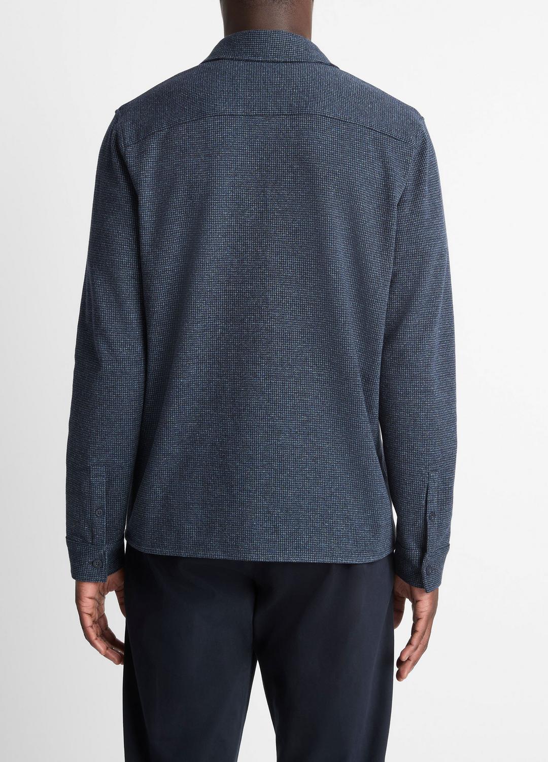 VINCE Best Price - Houndstooth Cotton-Blend Button-Front Shirt in Long Sleeve