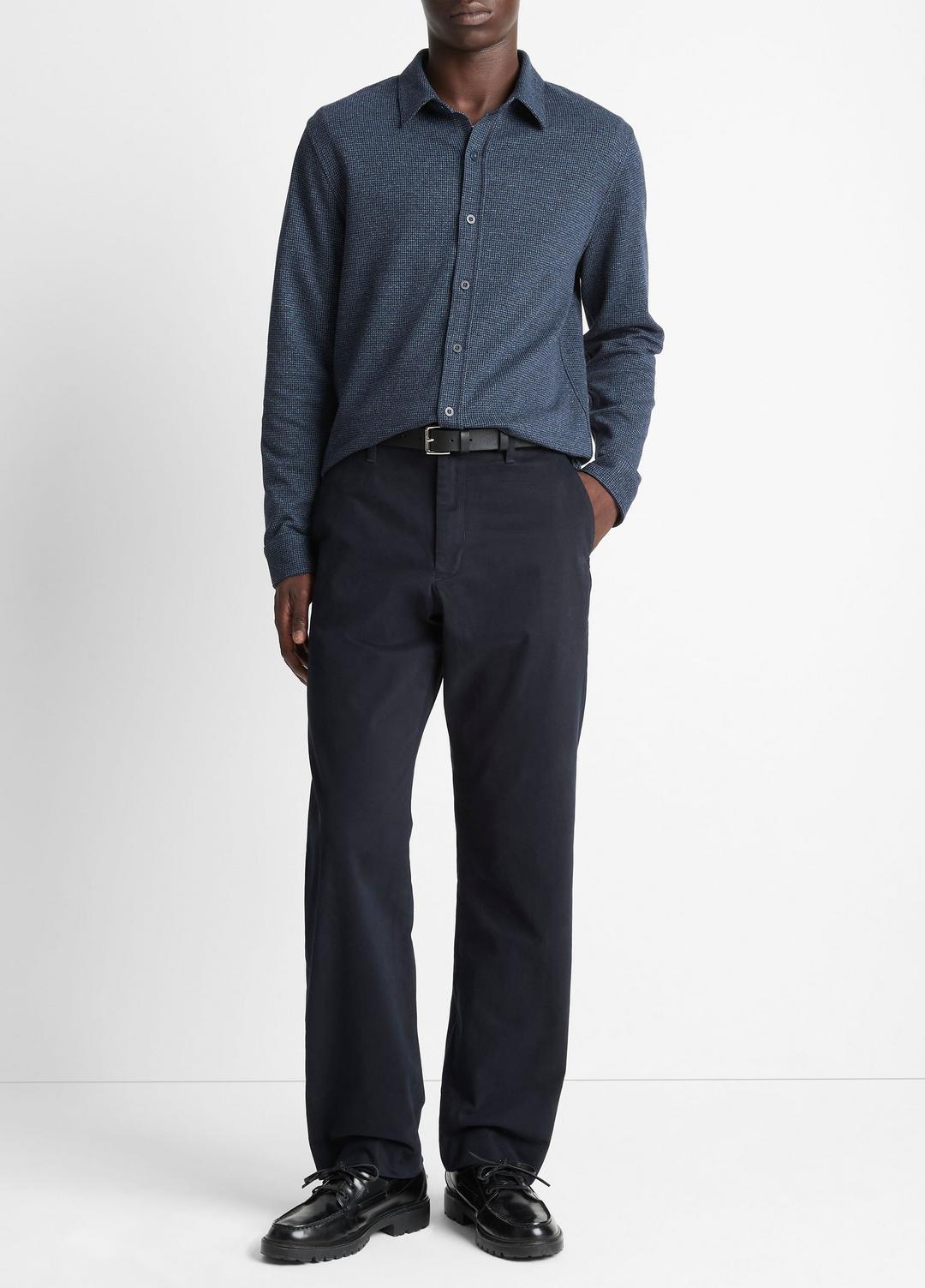 VINCE Best Price - Houndstooth Cotton-Blend Button-Front Shirt in Long Sleeve