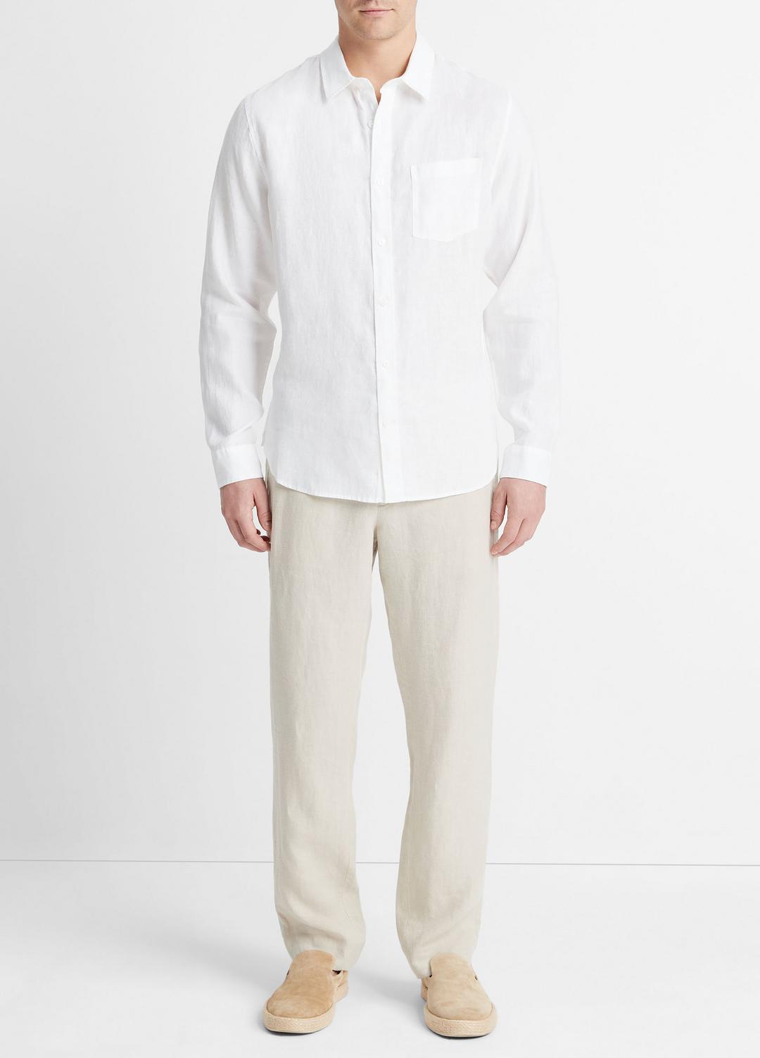VINCE Deals - Linen Long-Sleeve Shirt in Long Sleeve