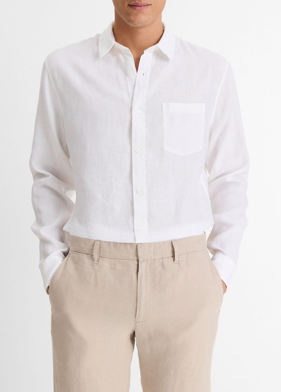VINCE Deals - Linen Long-Sleeve Shirt in Long Sleeve