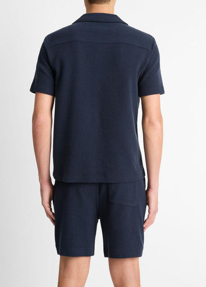 VINCE Popular - Cotton Bouclé Cabana Shirt in Short Sleeve