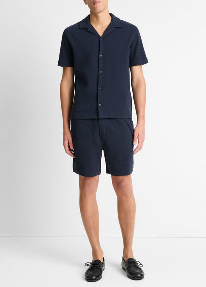 VINCE Popular - Cotton Bouclé Cabana Shirt in Short Sleeve