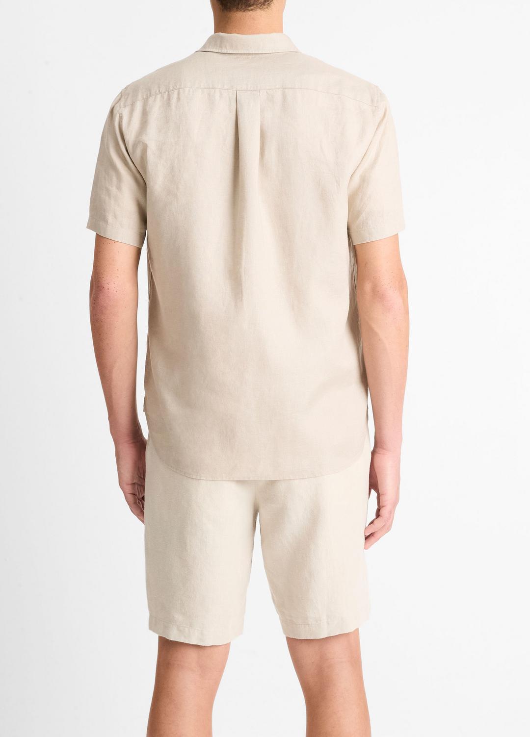 VINCE Special Offer - Linen Short-Sleeve Shirt in Short Sleeve