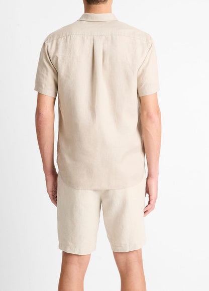 VINCE Special Offer - Linen Short-Sleeve Shirt in Short Sleeve
