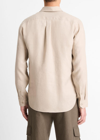 VINCE Popular - Linen Long-Sleeve Shirt in Long Sleeve