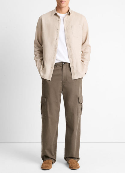 VINCE Popular - Linen Long-Sleeve Shirt in Long Sleeve