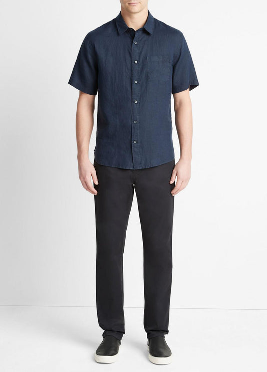VINCE Customer Favorite - Linen Short-Sleeve Shirt in Short Sleeve