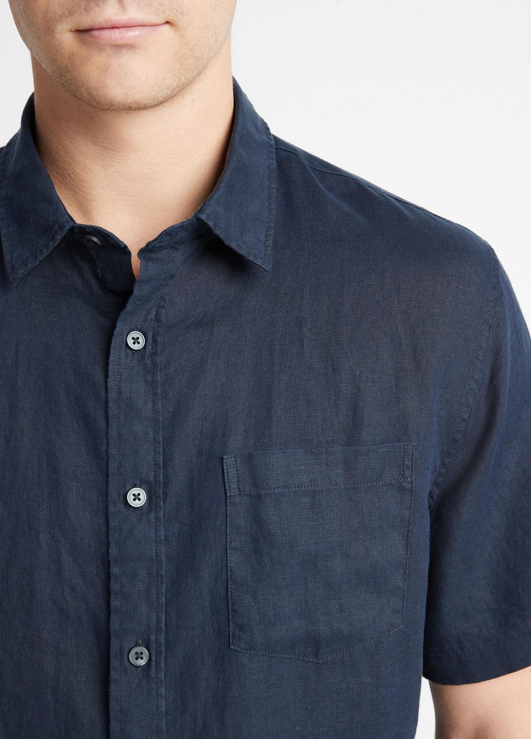 VINCE Customer Favorite - Linen Short-Sleeve Shirt in Short Sleeve
