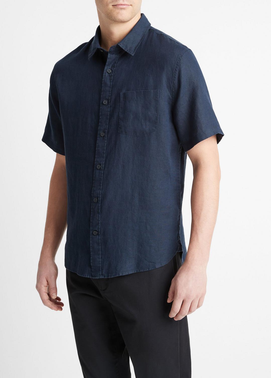 VINCE Customer Favorite - Linen Short-Sleeve Shirt in Short Sleeve