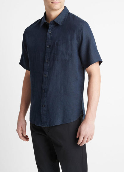 VINCE Customer Favorite - Linen Short-Sleeve Shirt in Short Sleeve