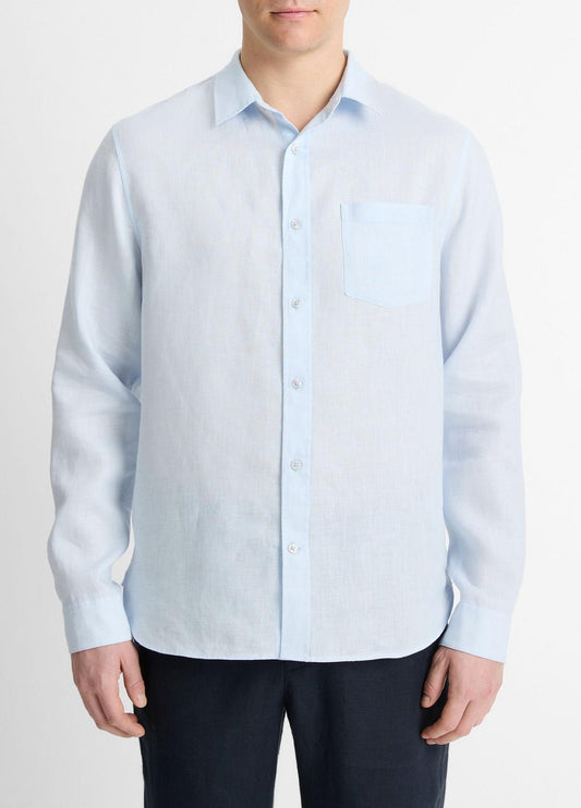 VINCE Customer Favorite - Linen Long-Sleeve Shirt in Long Sleeve