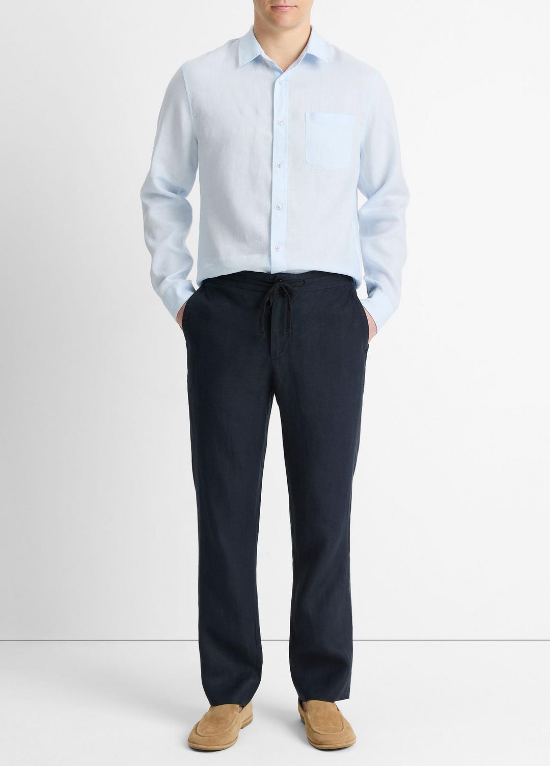 VINCE Customer Favorite - Linen Long-Sleeve Shirt in Long Sleeve