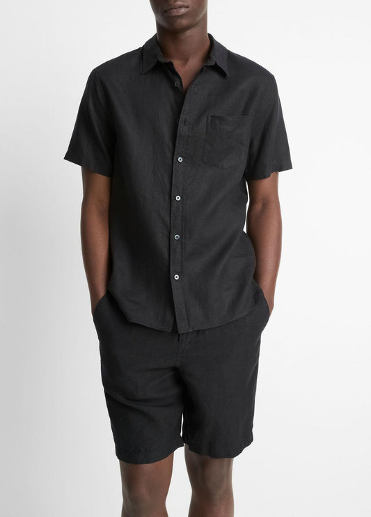 VINCE Special Offer - Linen Short-Sleeve Shirt in Short Sleeve