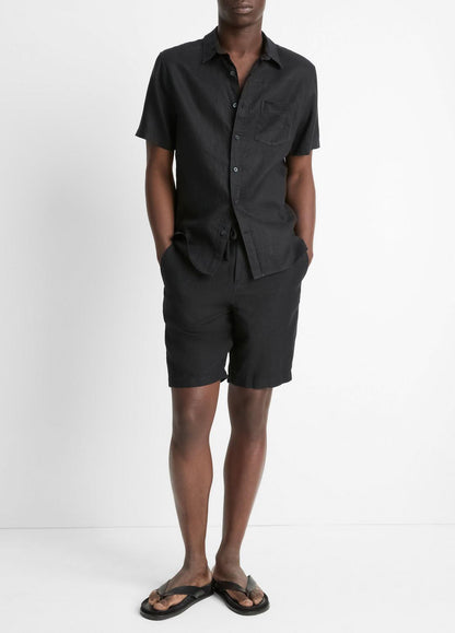 VINCE Special Offer - Linen Short-Sleeve Shirt in Short Sleeve