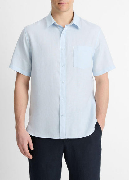 VINCE New - Linen Short-Sleeve Shirt in Short Sleeve