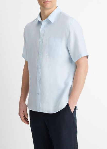 VINCE New - Linen Short-Sleeve Shirt in Short Sleeve