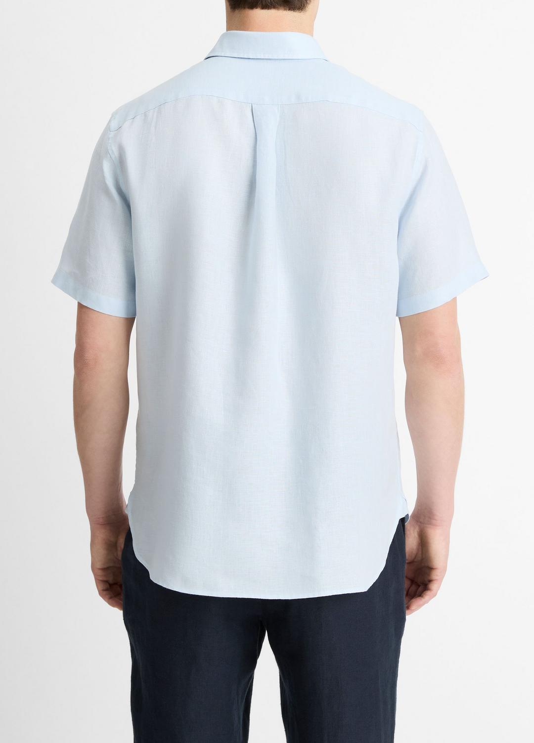 VINCE New - Linen Short-Sleeve Shirt in Short Sleeve
