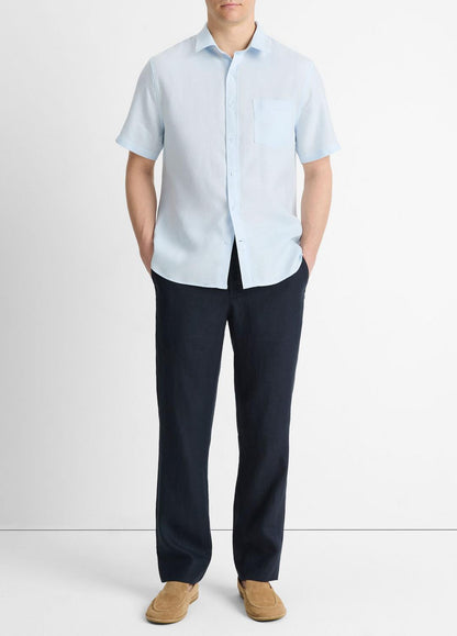 VINCE New - Linen Short-Sleeve Shirt in Short Sleeve