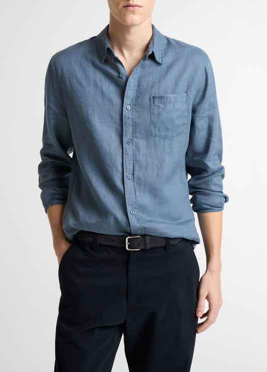 VINCE Quality - Linen Long-Sleeve Shirt in Long Sleeve