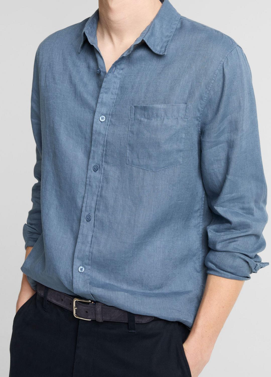 VINCE Quality - Linen Long-Sleeve Shirt in Long Sleeve