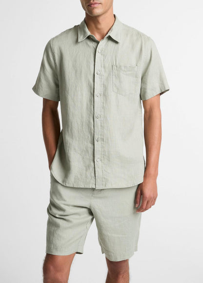 VINCE Value - Linen Short-Sleeve Shirt in Long Sleeve