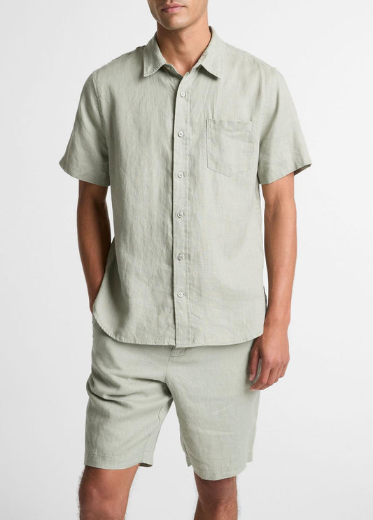 VINCE Value - Linen Short-Sleeve Shirt in Long Sleeve