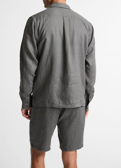 VINCE Hot Sale - Linen Garage Shirt  in Long Sleeve