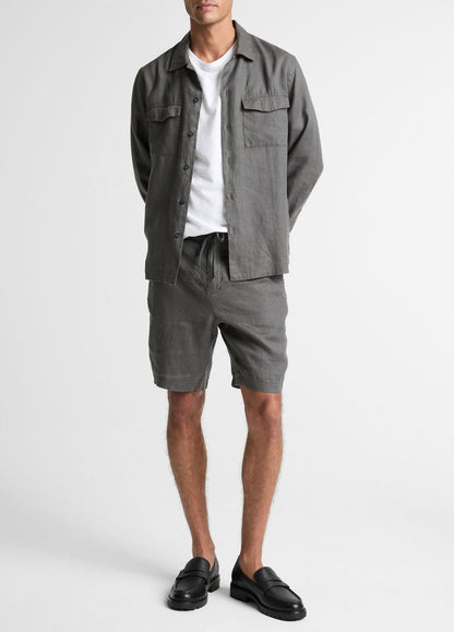 VINCE Hot Sale - Linen Garage Shirt  in Long Sleeve