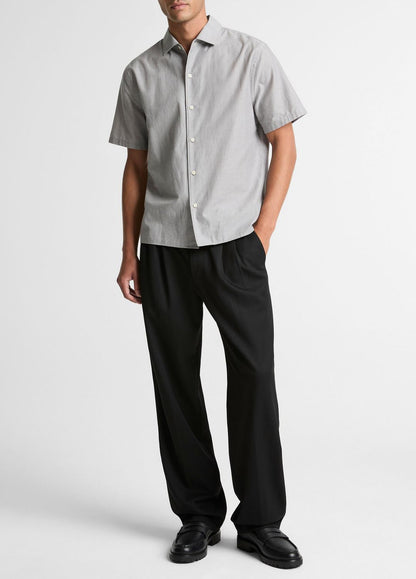 VINCE Best Seller - Cotton Short-Sleeve Button-Front Shirt  in Short Sleeve