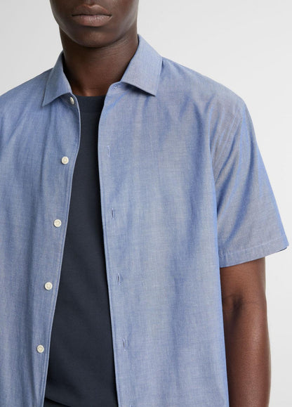 VINCE Signature - Cotton Short-Sleeve Button-Front Shirt  in Short Sleeve