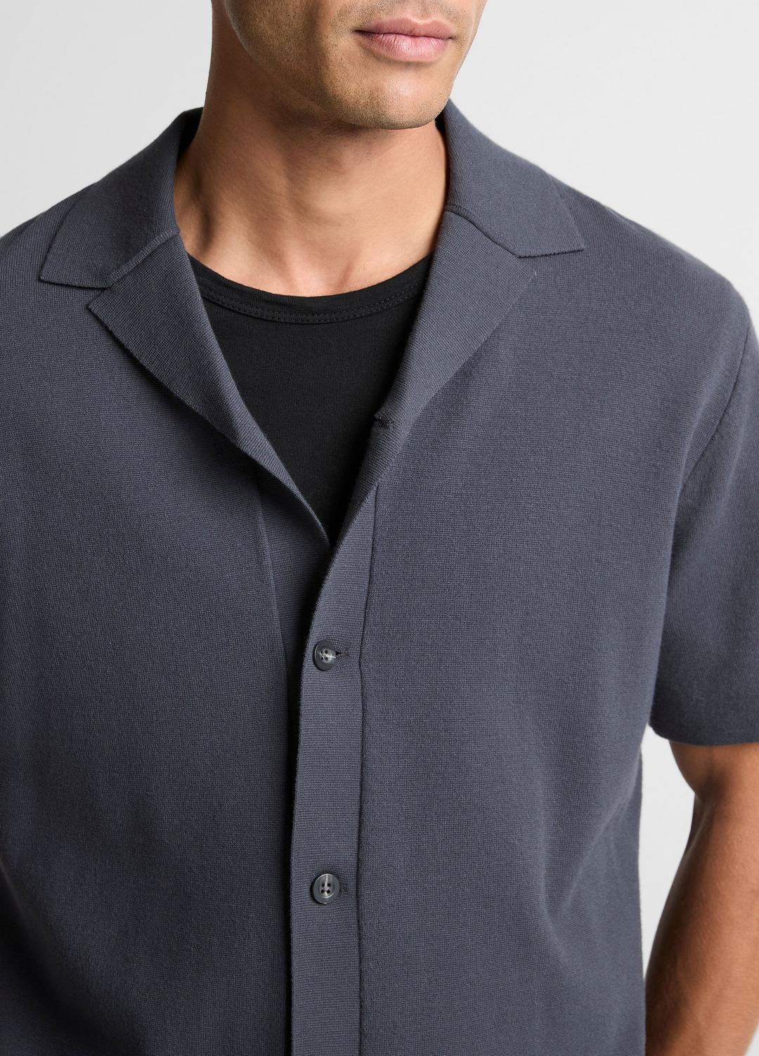 VINCE New - Merino Wool Cabana Shirt  in Short Sleeve