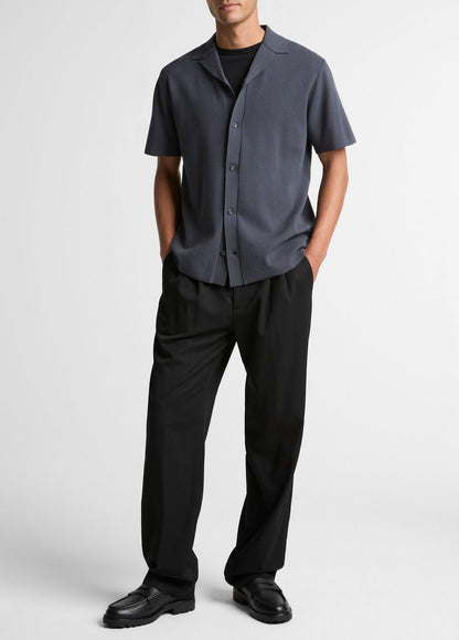 VINCE New - Merino Wool Cabana Shirt  in Short Sleeve