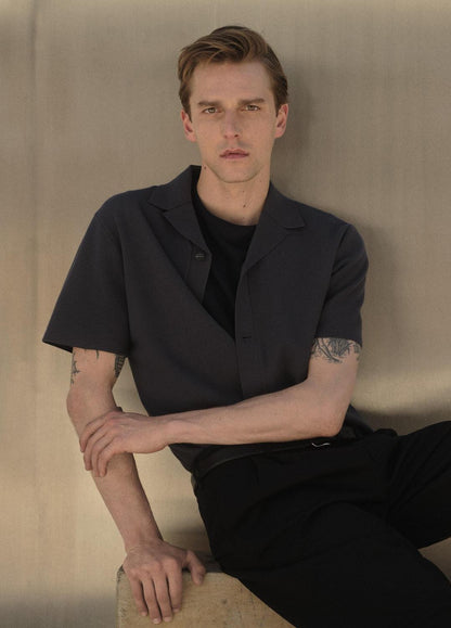 VINCE New - Merino Wool Cabana Shirt  in Short Sleeve
