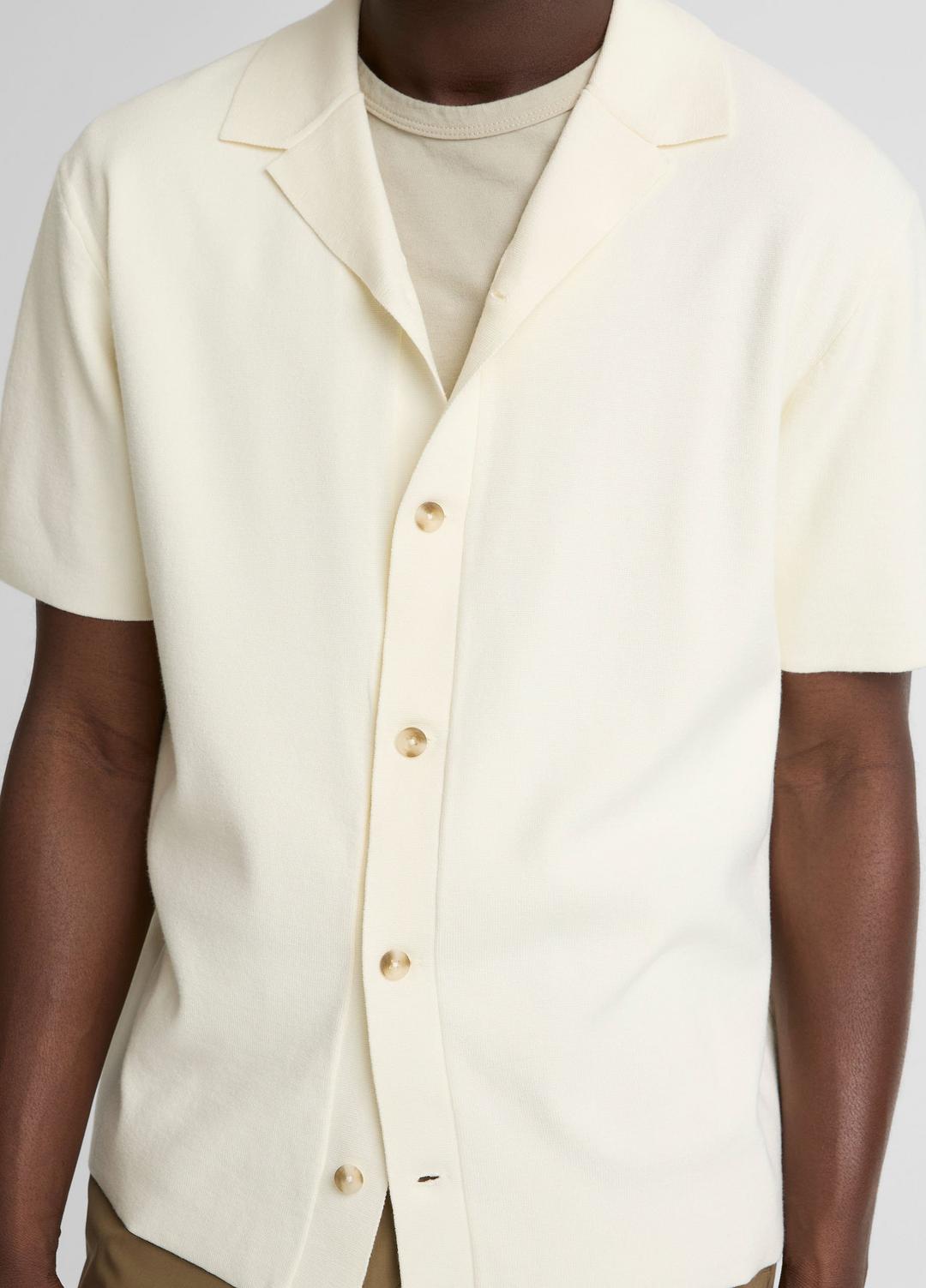 VINCE Exclusive - Merino Wool Cabana Shirt  in Short Sleeve